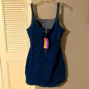 Large, half zip up Jean dress
